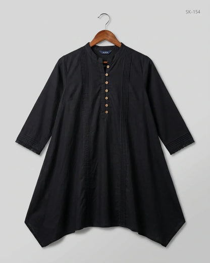 Secondhand Branded Summer Kurti by EGO, Black Lawn fabric, Premium condition, for Womens - Online Thrift Shop Islamabad Pakistan