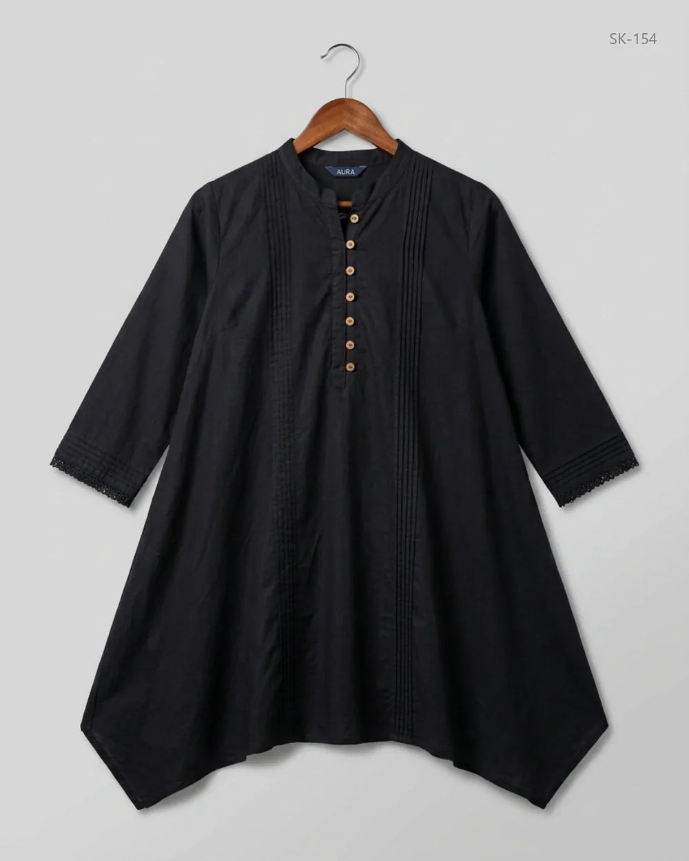 Secondhand Branded Summer Kurti by EGO, Black Lawn fabric, Premium condition, for Womens - Online Thrift Shop Islamabad Pakistan