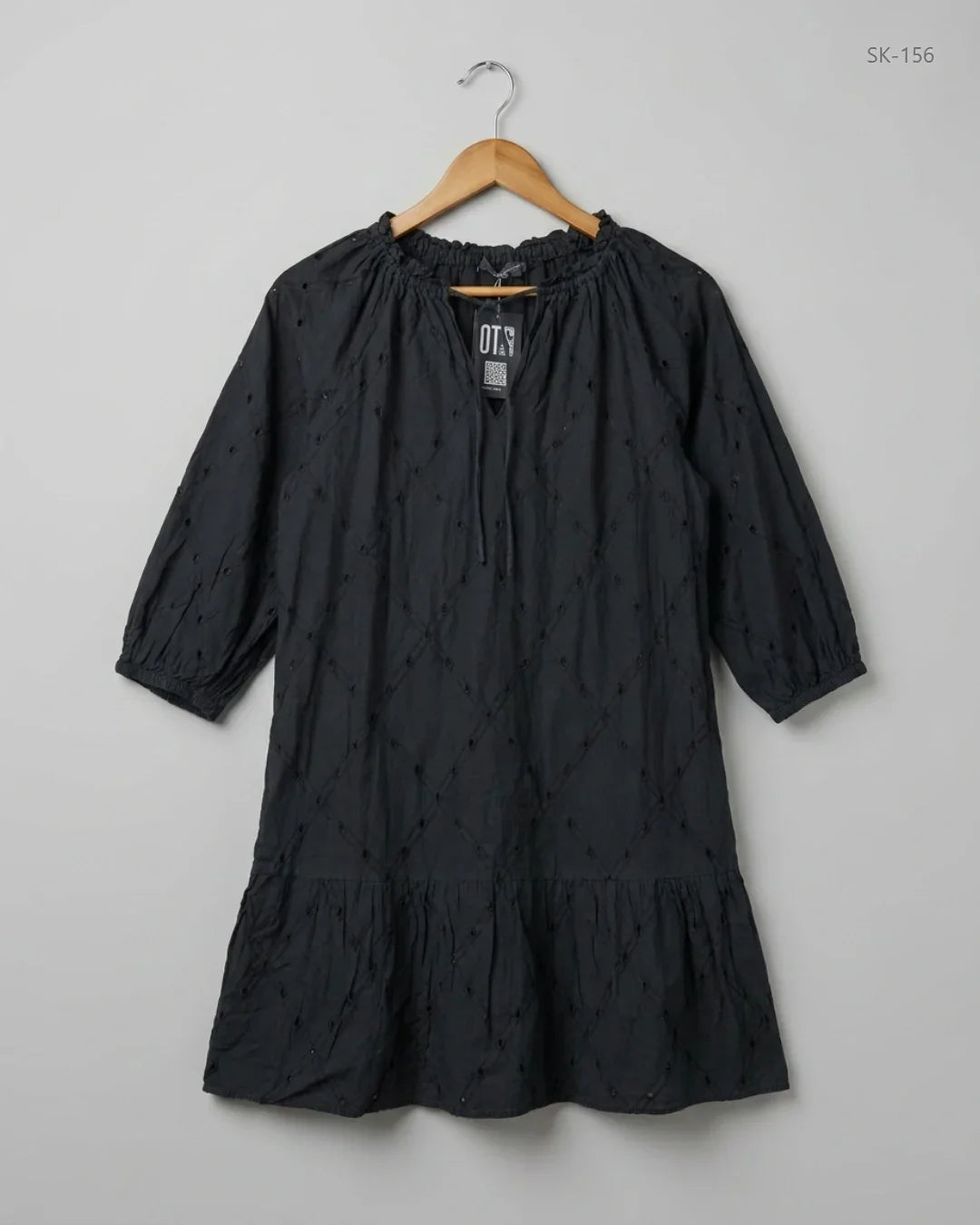 Preloved Premium Summer Kurti by Primark, Black Cotton for Womens - OTS Thrift Shop Lahore Pakistan