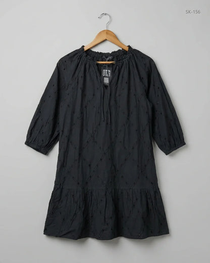 Preloved Premium Summer Kurti by Primark, Black Cotton for Womens - OTS Thrift Shop Lahore Pakistan