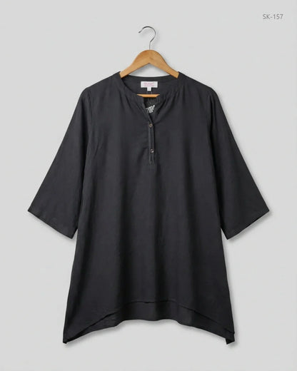 UK Imported secondhand Summer Kurti - REET brand, Black Lawn, Premium condition, for Womens - Online Thrift Store Lahore Pakistan