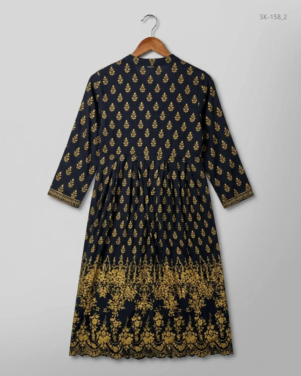 Buy Black Cotton Summer Kurti by CUT LABEL - GOOD condition for Womens | Preloved OTS Pakistan (SK-158)