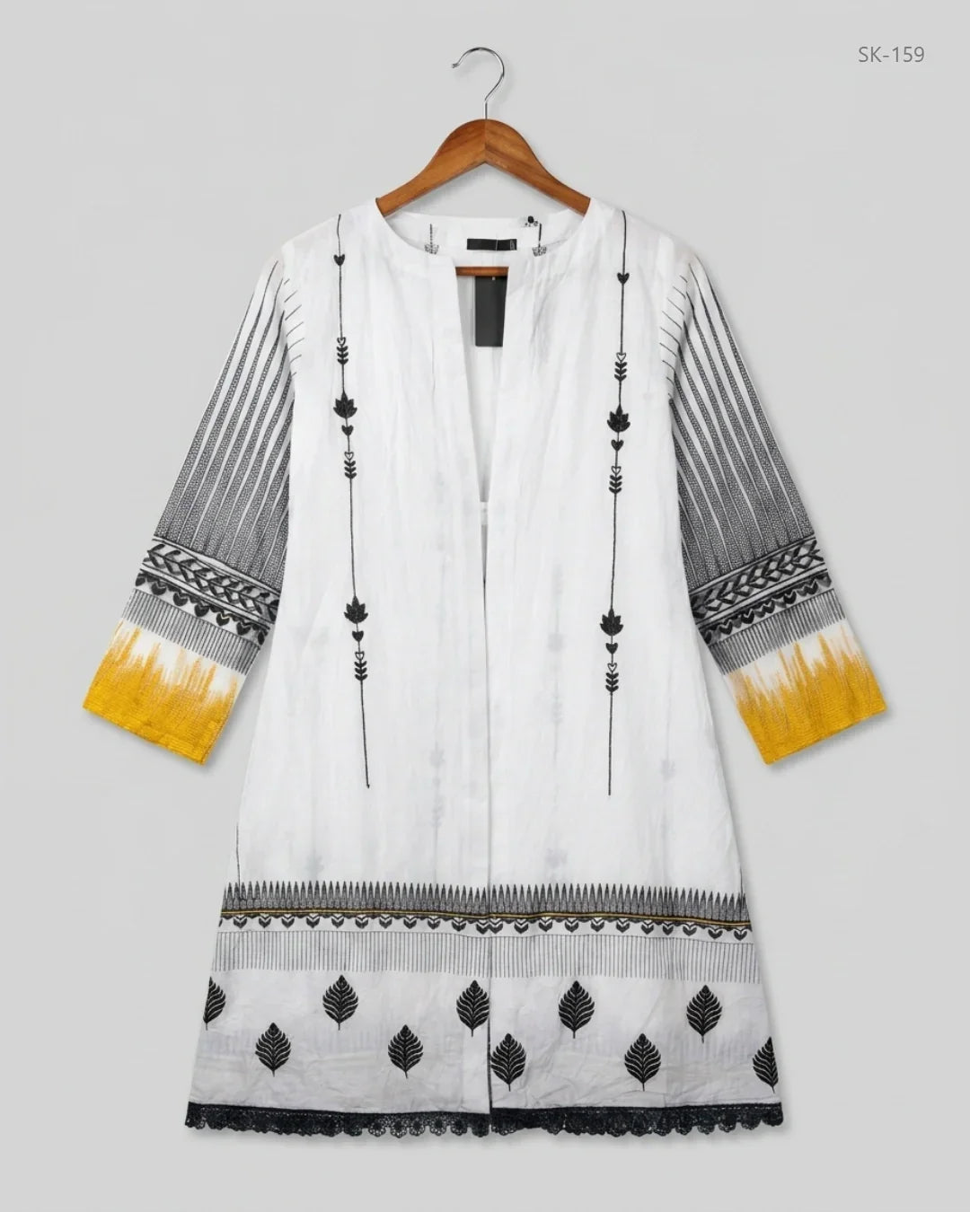 Excellent Condition Summer Kurti | Preloved ZARA SHAHZAMAL | Black & White Lawn | Thrift Shop for Womens Peshawar Pakistan | OTS