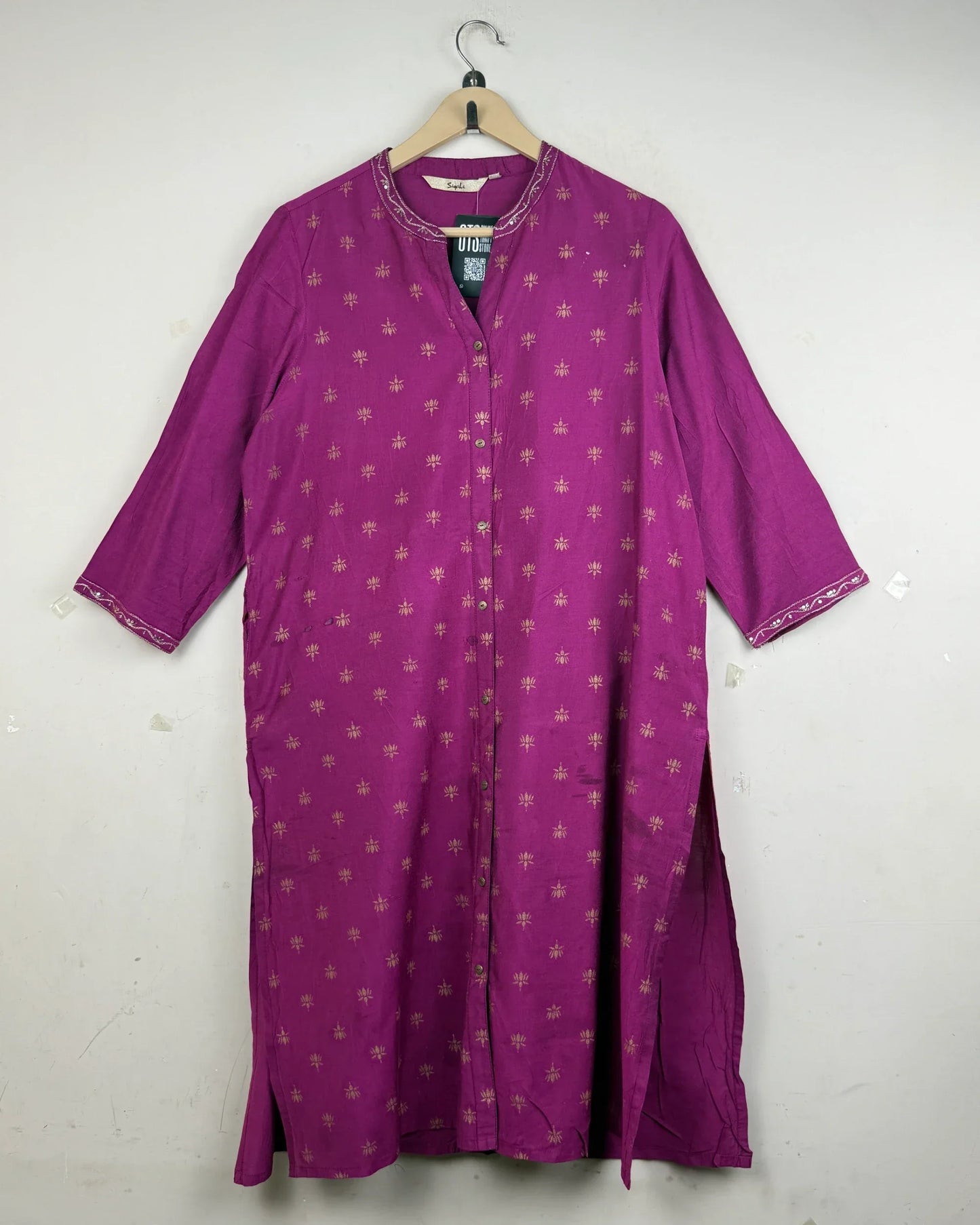 Shop Premium Summer Kurti by SIYAHI | Preloved Branded Clothes | Magenta Viscose | | OTS Thrift Store Peshawar Pakistan