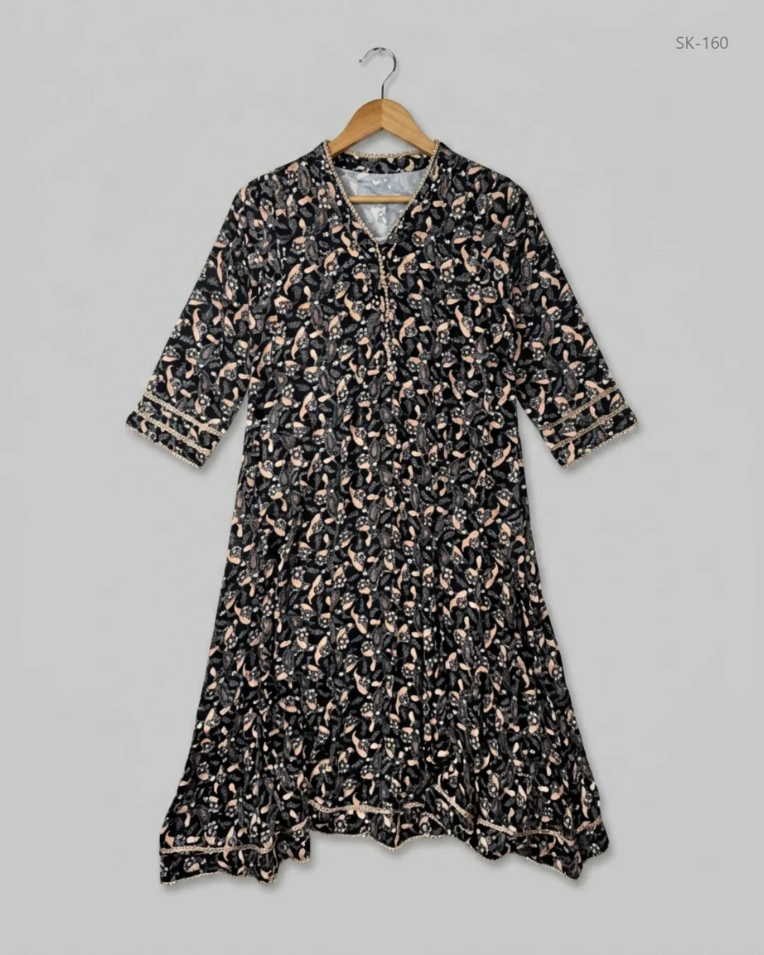 Secondhand Branded Summer Kurti by CUT LABEL, Black Cotton fabric, Premium condition, for Womens - Online Thrift Shop Peshawar Pakistan
