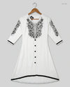 Shop Excellent Summer Kurti by CUT LABEL | Preloved Branded Clothes | Black & White Lawn | Womens | OTS Thrift Store Peshawar Pakistan