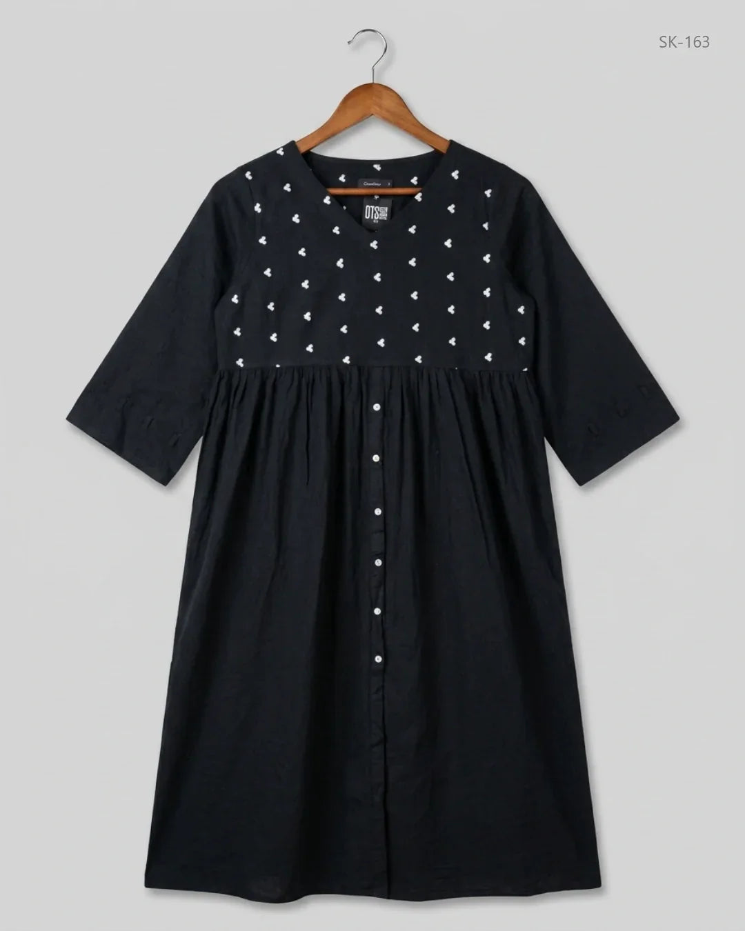UK Imported secondhand Summer Kurti - CHENONE brand, Black Cotton, Premium condition, for Womens - Online Thrift Store Islamabad Pakistan