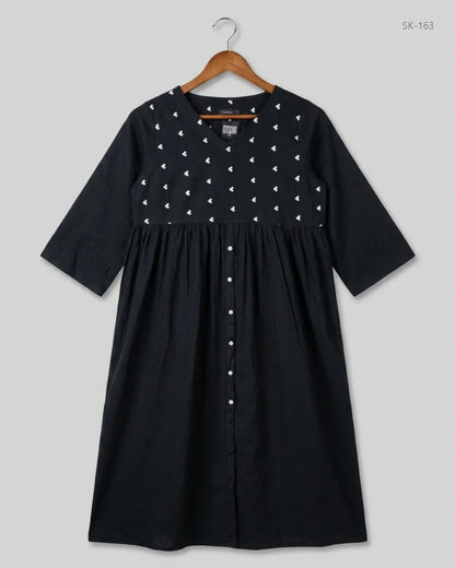 UK Imported secondhand Summer Kurti - CHENONE brand, Black Cotton, Premium condition, for Womens - Online Thrift Store Islamabad Pakistan