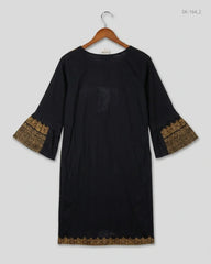 Shop Excellent Condition Black Lawn Summer Kurti by BAU for Womens at OTS - Online Thrift Store Pakistan (SK-164)