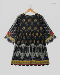 Order CUT LABEL Summer Kurti in Black Lawn for Womens - Excellent at Online Thrift Store Pakistan (SK-169)