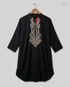 Summer Kurti | DAMAK | Preloved Branded | Black Lelin | Premium | OTS Thrift Store Islamabad Pakistan