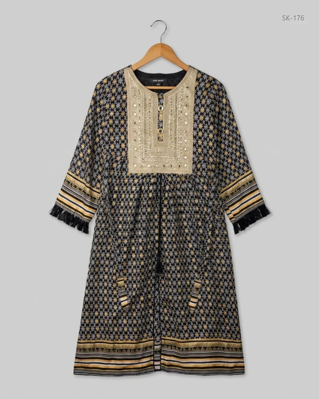 Premium Condition Summer Kurti | Preloved CUT LABEL | Black Cotton | Thrift Shop for Womens Peshawar Pakistan | OTS
