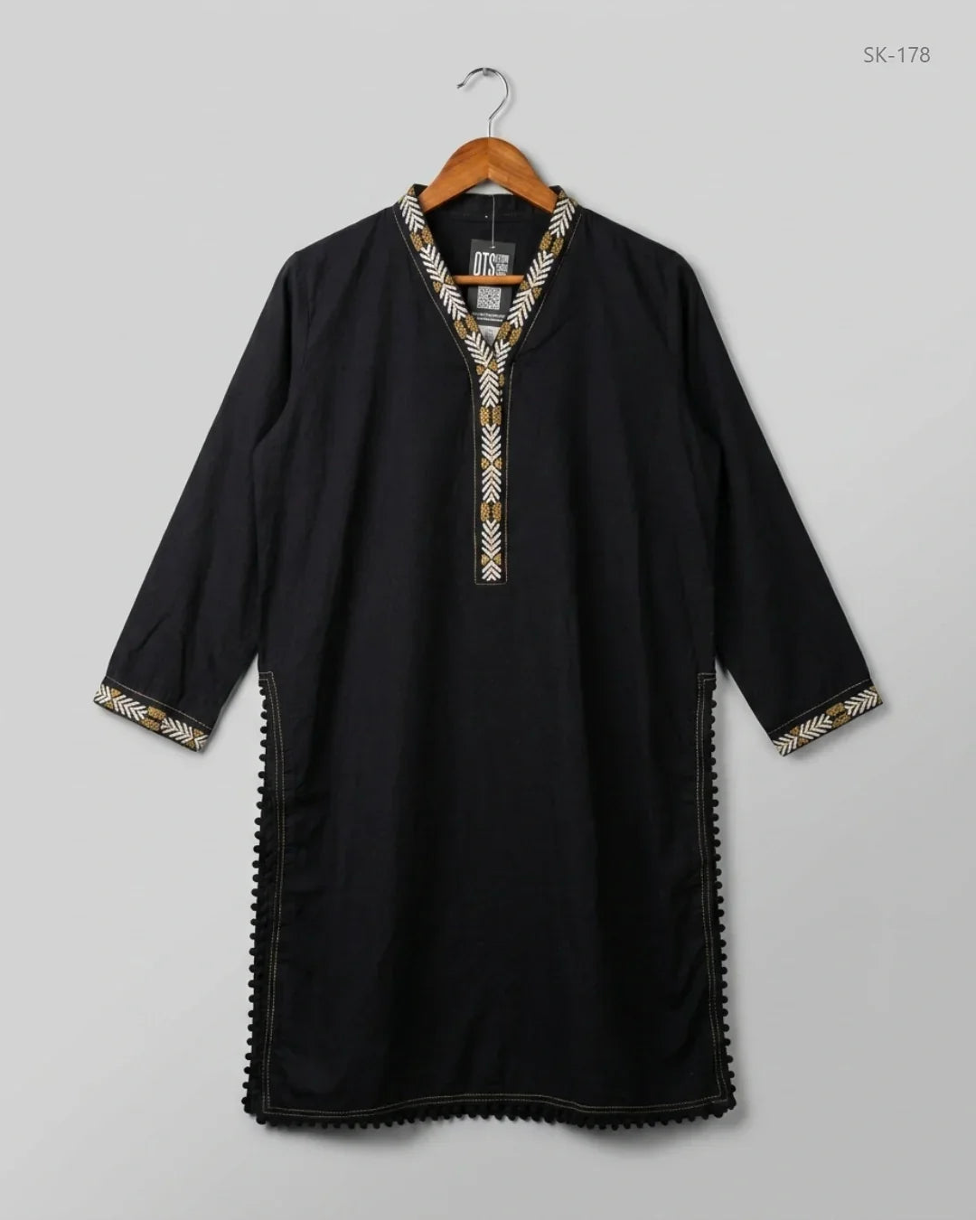 Preloved Premium Summer Kurti by KHAADI, Black Cotton for Womens - OTS Thrift Shop Peshawar Pakistan