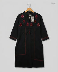 Shop Premium Summer Kurti by KARIGARI | Preloved Branded Clothes | Black Lawn | Womens | OTS Thrift Store Karachi Pakistan