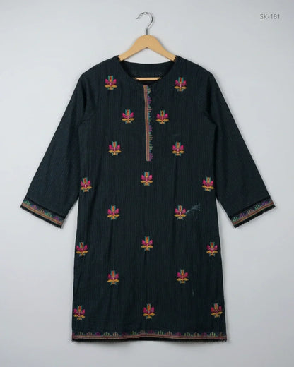 UK Imported secondhand Summer Kurti - CUT LABEL brand, Black Lawn, Premium condition, for Womens - Online Thrift Store Islamabad Pakistan