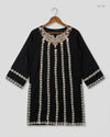 UK Imported secondhand Summer Kurti - AGHA NOOR brand, Black & White Lawn, Premium condition, for Womens - Online Thrift Store Peshawar Pakistan