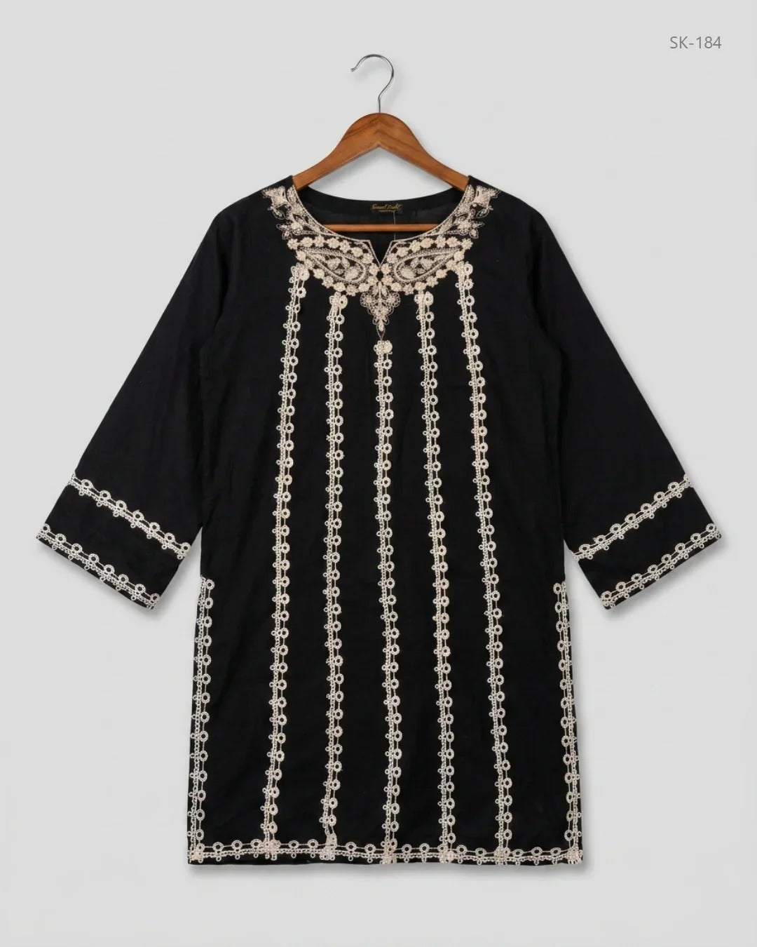 UK Imported secondhand Summer Kurti - AGHA NOOR brand, Black & White Lawn, Premium condition, for Womens - Online Thrift Store Peshawar Pakistan