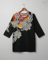 Printed Summer Kurti | CUT LABEL | Preloved Branded | Black Khadar | Premium | OTS Thrift Store Islamabad Pakistan