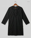 UK Imported secondhand Summer Kurti - CUT LABEL brand, Black Lawn, Excellent condition, for Womens - Online Thrift Store Karachi Pakistan