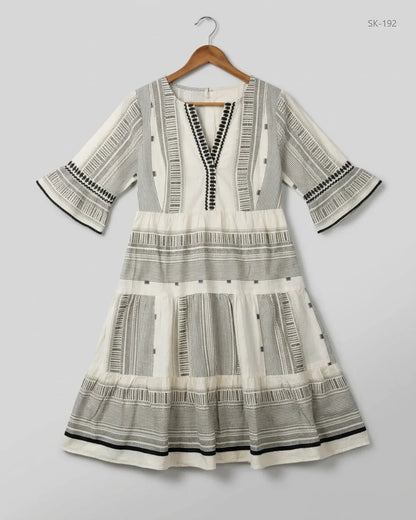 Premium Condition Summer Kurti | Preloved F&F | Black & White Khadar | Thrift Shop for Womens Karachi Pakistan | OTS