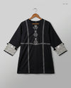 Secondhand Branded Summer Kurti by KHAADI, Black Lawn fabric, GOOD condition, for Womens - Online Thrift Shop Islamabad Pakistan