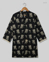 Shop Premium Summer Kurti by KHAADI | Preloved Branded Clothes | Black Lawn | Womens | OTS Thrift Store Islamabad Pakistan