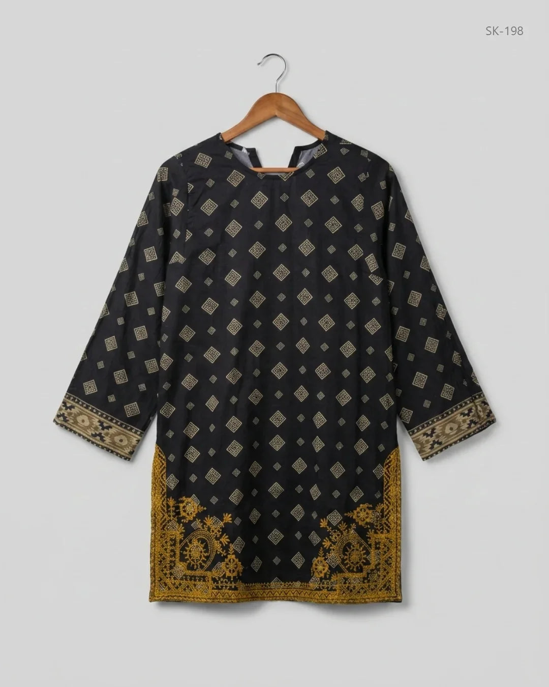 Shop Excellent Summer Kurti by SAPPHIRE | Preloved Branded Clothes | Black Cotton | Womens | OTS Thrift Store Islamabad Pakistan