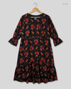 Premium Condition Printed Summer Kurti | Preloved CUT LABEL | Black LAWN | Thrift Shop for Womens Lahore Pakistan | OTS