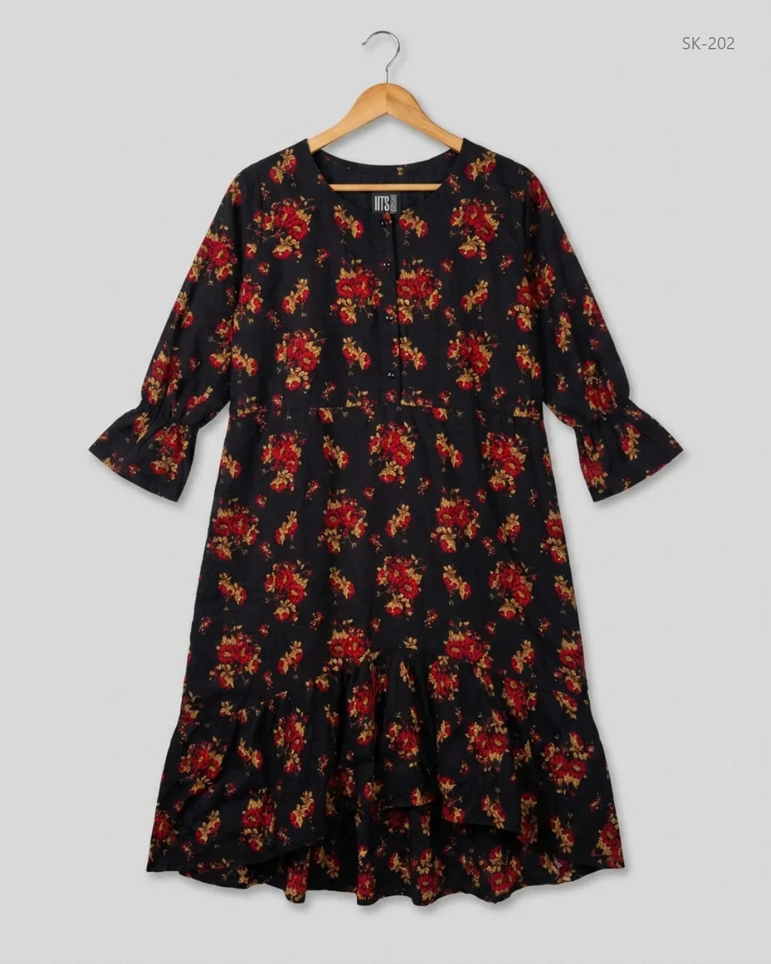 Premium Condition Printed Summer Kurti | Preloved CUT LABEL | Black LAWN | Thrift Shop for Womens Lahore Pakistan | OTS