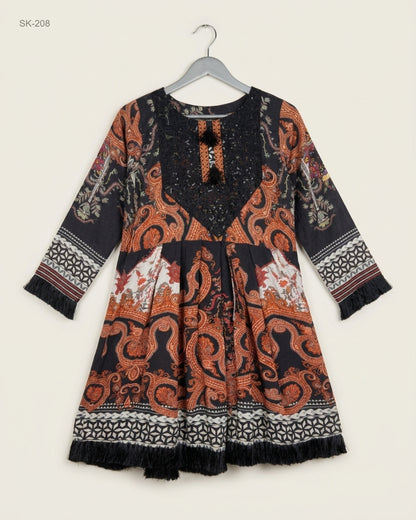 Preloved Premium Summer Kurti by CUT LABEL, Black soft cotton for Womens - OTS Thrift Shop Peshawar Pakistan