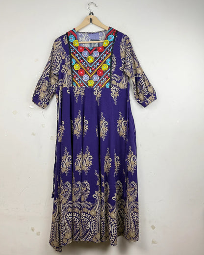 Summer Kurti | Cut Label | Preloved Branded | Purple Arabian Lawn | Excellent | OTS Thrift Store Islamabad Pakistan