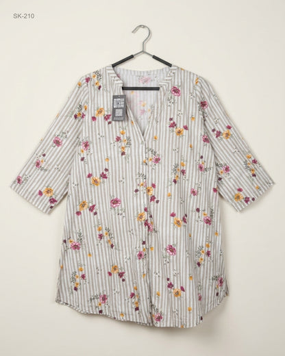 Secondhand Branded Summer Kurti by CUT LABEL, Multi cotton fabric, Excellent condition, for Womens - Online Thrift Shop Lahore Pakistan