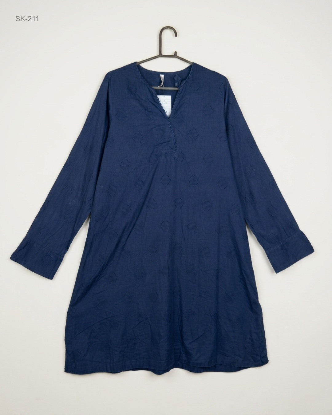 Shop Excellent Summer Kurti by ETHNIC | Preloved Branded Clothes | Navy Blue cotton | Womens | OTS Thrift Store Islamabad Pakistan