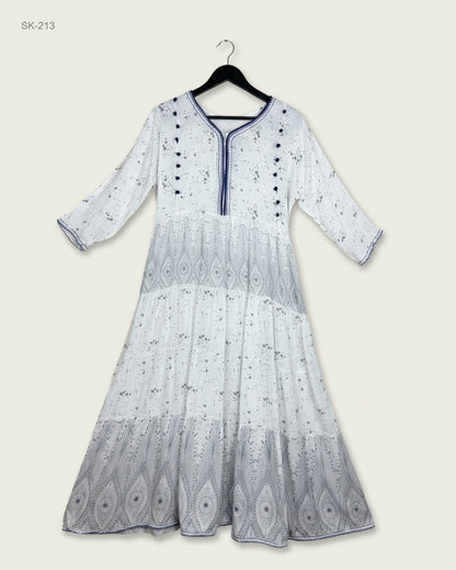 Premium Condition Summer Kurti | Preloved CUT LABEL | White Lilan | Thrift Shop for Womens Karachi Pakistan | OTS