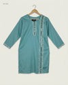 UK Imported secondhand Summer Kurti - CUT LABEL brand, Green cotton, Premium condition, for Womens - Online Thrift Store Islamabad Pakistan