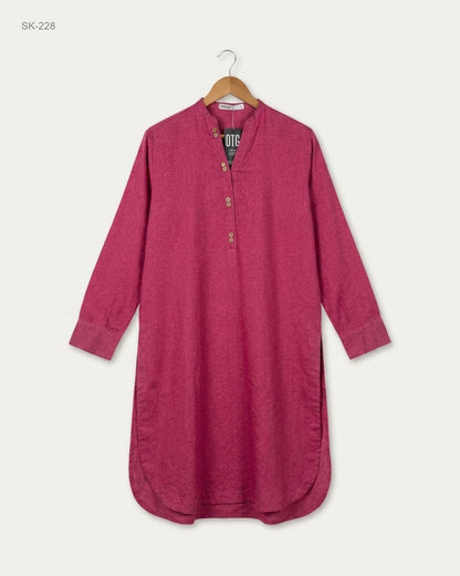 Summer Kurti | KHAADI | Preloved Branded | Pink Cotton | Premium | OTS Thrift Store Karachi Pakistan