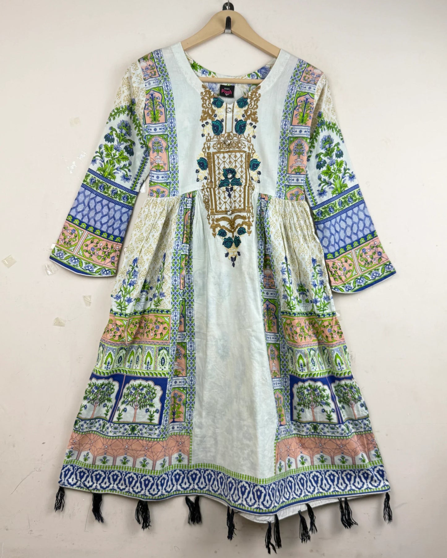 Summer Kurti | Posh | Preloved Branded | Beige Lawn | Premium | OTS Thrift Store Lahore Pakistan