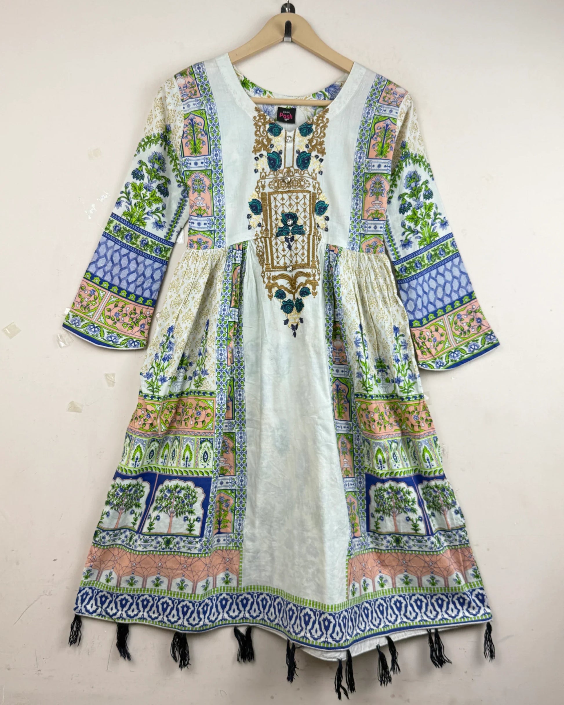 Summer Kurti | Posh | Preloved Branded | Beige Lawn | Premium | OTS Thrift Store Lahore Pakistan