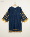 UK Imported secondhand Summer Kurti - CUT LABEL brand, Navy Blue Lawn, Excellent condition, for Womens - Online Thrift Store Islamabad Pakistan