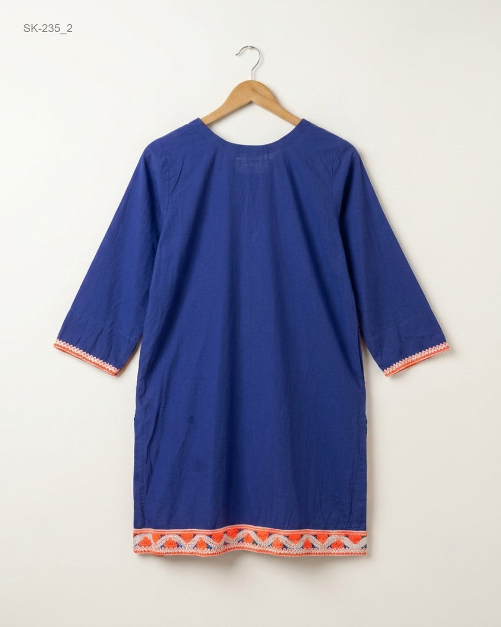 Buy Navy Blue cotton Summer Kurti by ALMIRAH - Excellent condition for Womens | Preloved OTS Pakistan (SK-235)