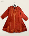 Shop Premium Summer Kurti by SQUENCE | Preloved Branded Clothes | Orange LAWN | Womens | OTS Thrift Store Lahore Pakistan