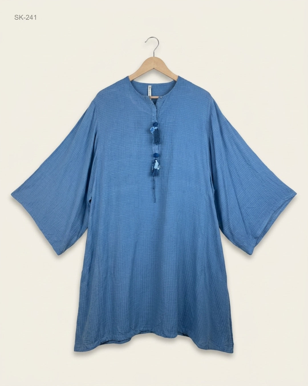 Preloved Excellent Summer Kurti by ETHNIC, Blue Cotton for Womens - OTS Thrift Shop Peshawar Pakistan