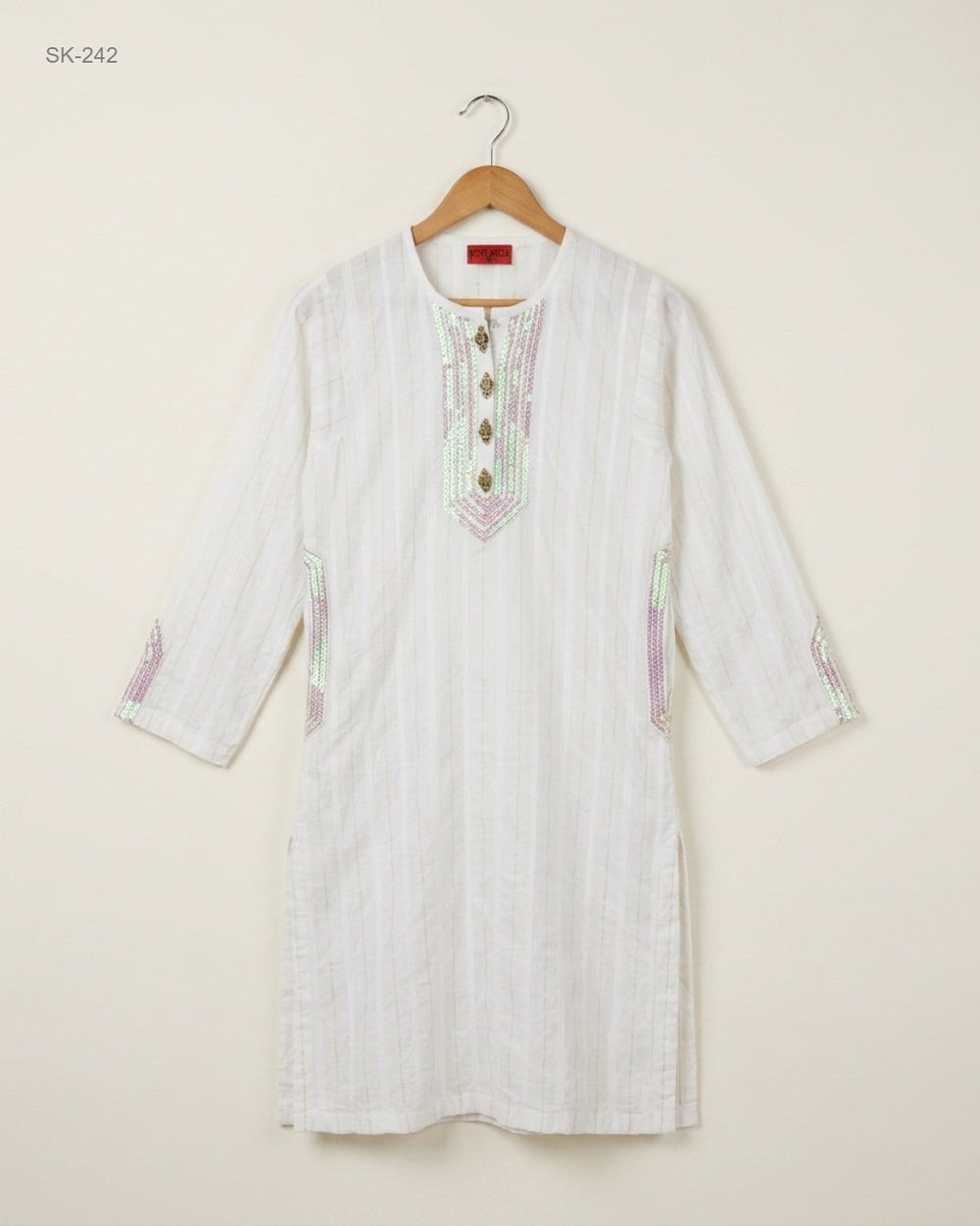 Preloved Premium Summer Kurti by SENORITA, White Cotton for Womens - OTS Thrift Shop Karachi Pakistan