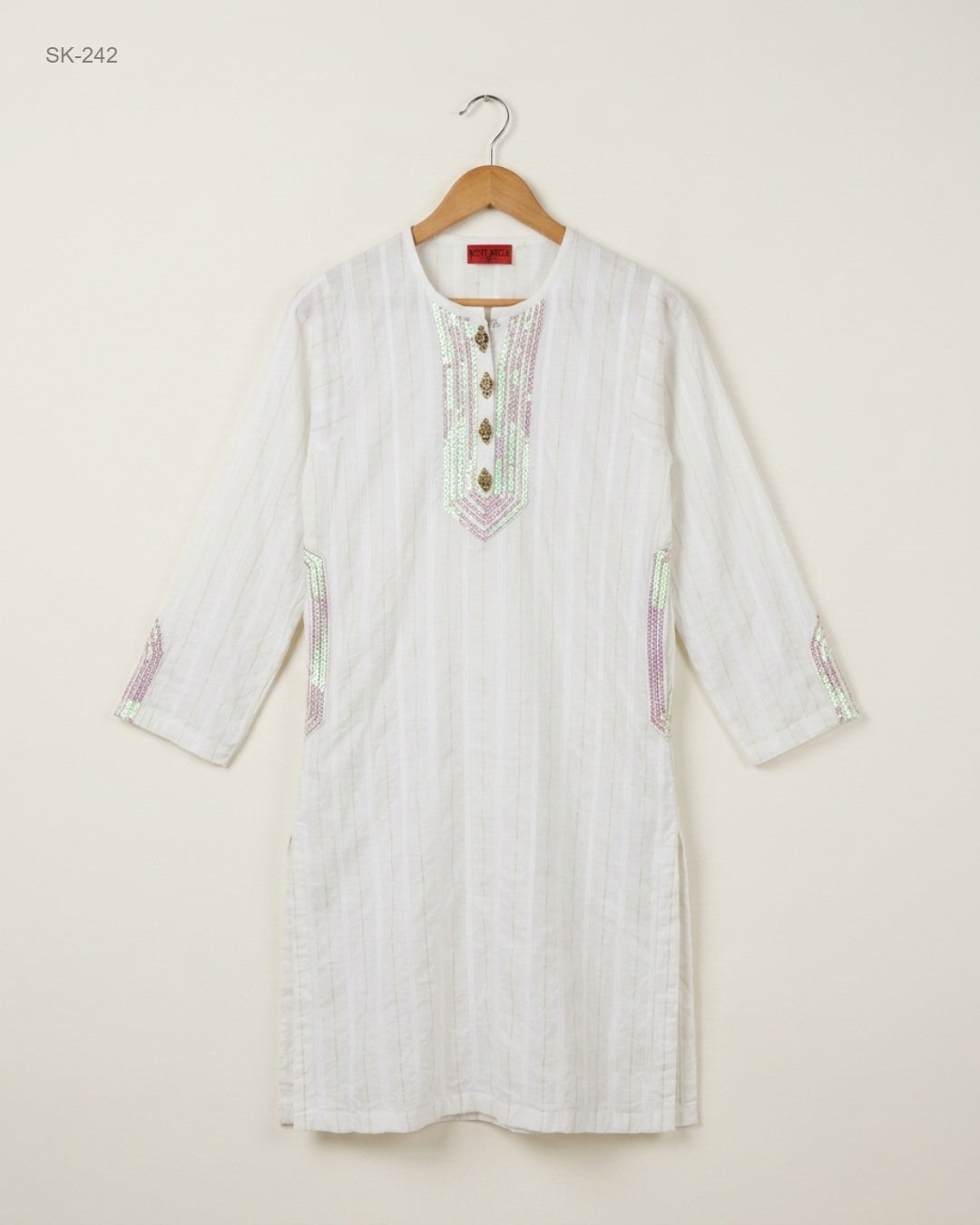 Preloved Premium Summer Kurti by SENORITA, White Cotton for Womens - OTS Thrift Shop Karachi Pakistan