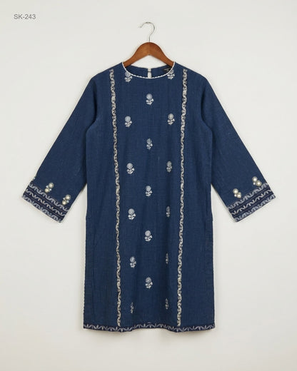 Summer Kurti | SAPPHIRE | Preloved Branded | Gray Khadhar | Premium | OTS Thrift Store Karachi Pakistan