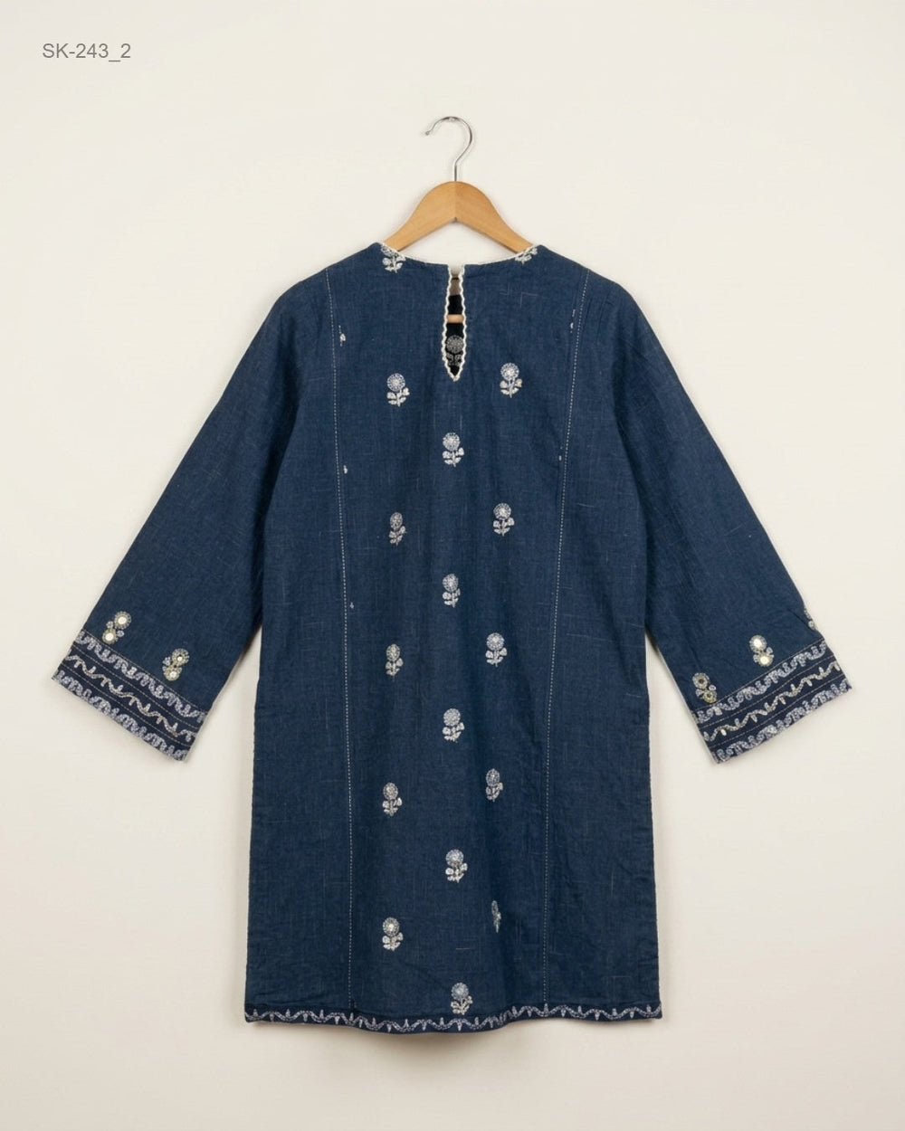 Order SAPPHIRE Summer Kurti in Gray Khadhar for Womens - Premium at Online Thrift Store Pakistan (SK-243)