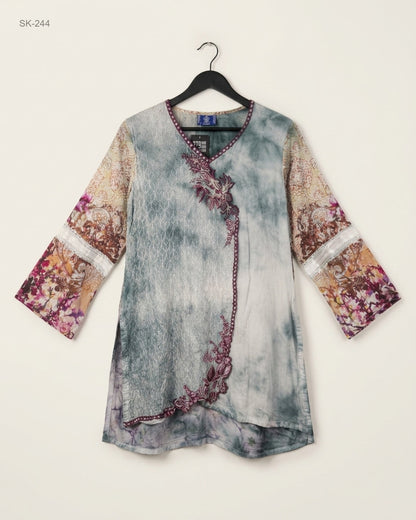 Shop Excellent Summer Kurti by CUT LABEL | Preloved Branded Clothes | Multi Soft cotton | Womens | OTS Thrift Store Karachi Pakistan