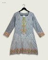 Preloved Excellent Summer Kurti by CUT LABEL, Gray Lawn for Womens - OTS Thrift Shop Karachi Pakistan