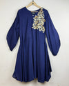 Preloved Premium Summer Kurti by I-Z, Navy Blue LAWN for - OTS Thrift Shop Lahore Pakistan