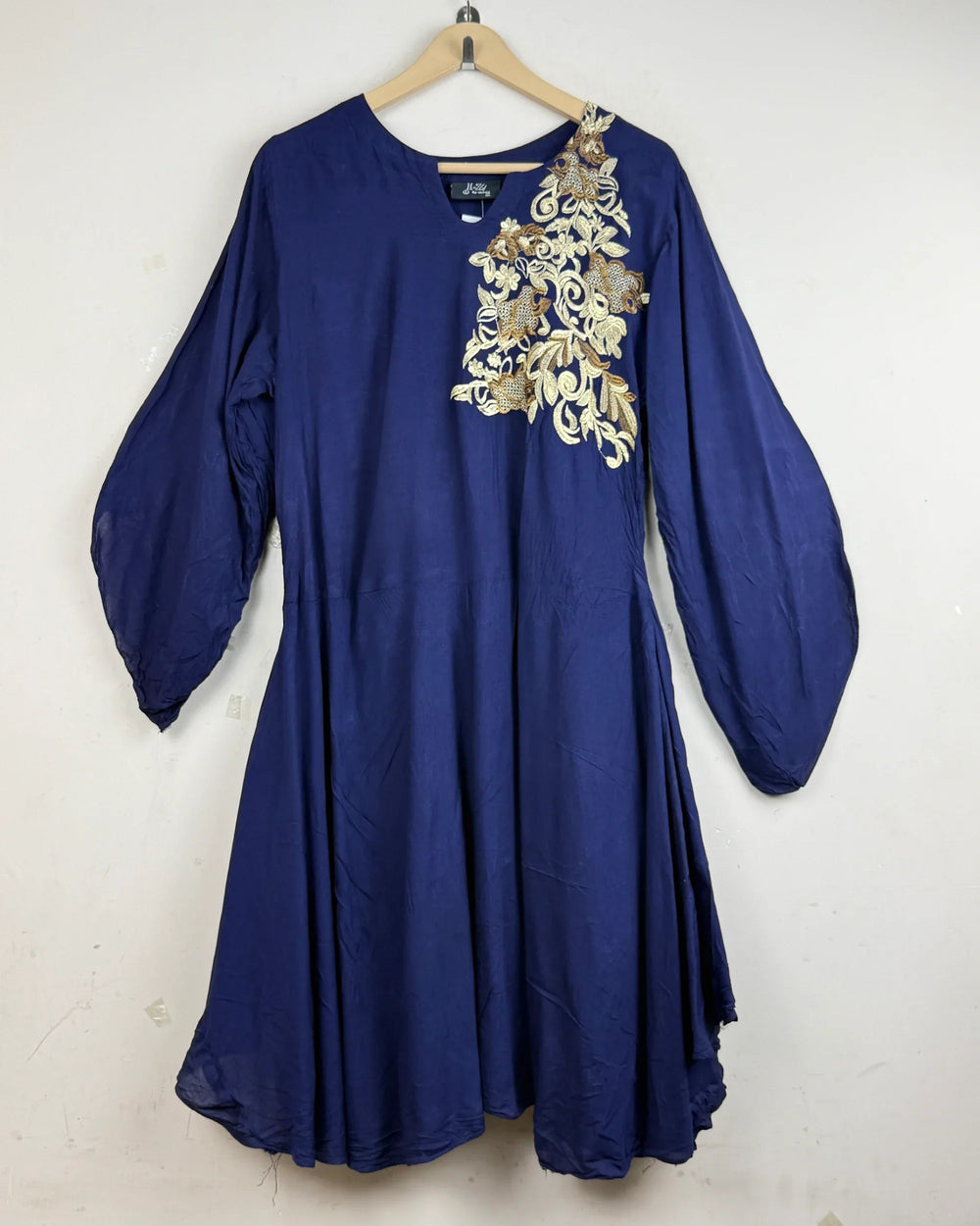 Preloved Premium Summer Kurti by I-Z, Navy Blue LAWN for - OTS Thrift Shop Lahore Pakistan